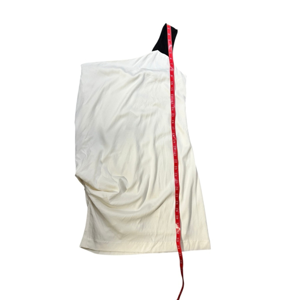 Laila Azhar Ivory One Shoulder Gathered Side Drape Dress 6 - Picture 4 of 9